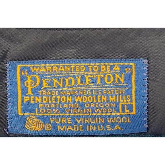 Vintage Pendleton MEN'S ELBOW-PATCH TRAIL SHIRT Blue Plaid - L Wool - Picture 3 of 3